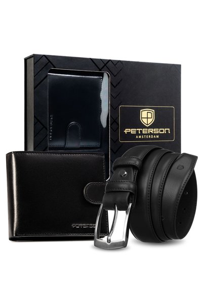 Peterson Set cadou: portofel din piele și curea bărbătească pentru pantaloni,...