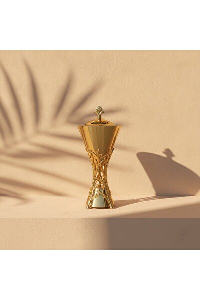 SQUALO سكوالو مبخرة مخروطية ذهبية، معدن، ارتفاع 25 سم