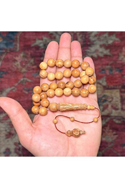 OEMS سبحة خشب الزيتون الطبيعي عدد الخرز 33 مقاس الخرز 12ملي
