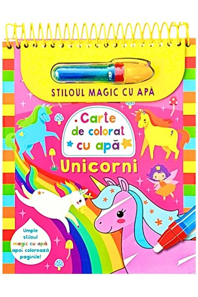 Flamingo Stiloul magic cu apa. Carte de colorat cu apa: Unicorni