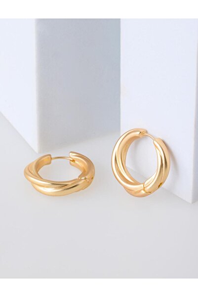 Jimmy Key Gold Color Domed Wide Hoop Earrings