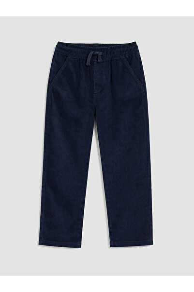 LC Waikiki Nevavm Navy Blue Regular Fit Boys' Velvet Trousers with a Difference