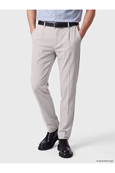 LC Waikiki Southblue Gray Regular Fit Pleated Men's Trousers with Nevavm Diff...