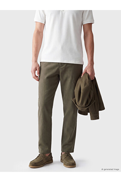 LC Waikiki Nevavm with Difference Southblue Brown Regular Fit 100% Linen Men'...
