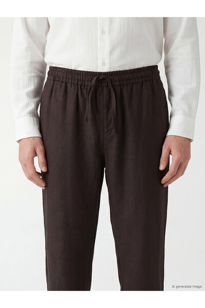 LC Waikiki Lcw Vision Brown Regular Fit Men's Linen Trousers