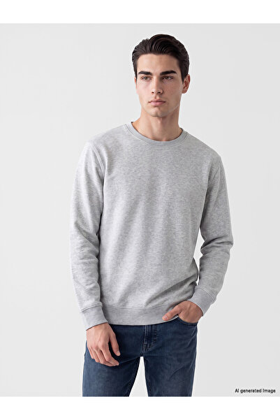 LC Waikiki Gray Crew Neck Men's Sweatshirt
