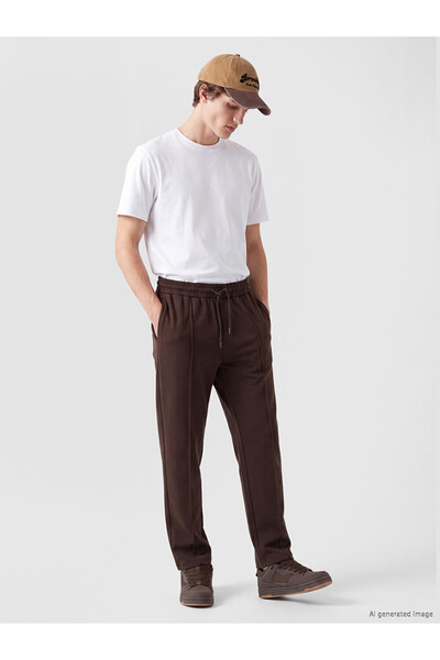 LC Waikiki Nevavm Farkıyla Xside Brown Relax Fit Men's Trousers with Front St...