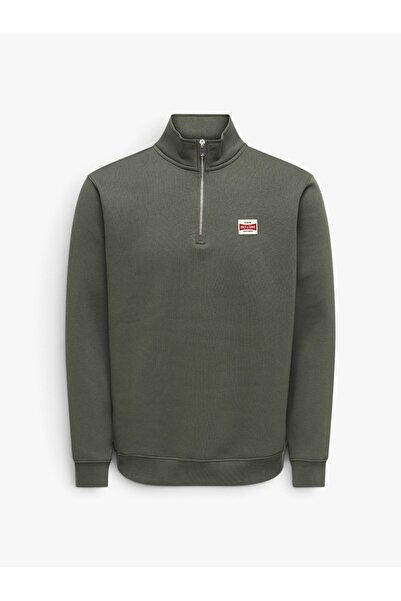 Only & Sons Onsdawson Reg Ls Half Zip High Neck Vd Men's Gray - 22039036