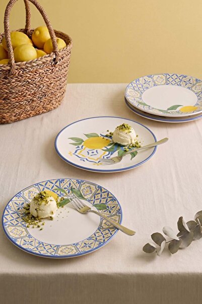 Rivaİstanbul Limon Bliss Aegean Cake Plate 4-Piece Cake & Presentation Plate ...