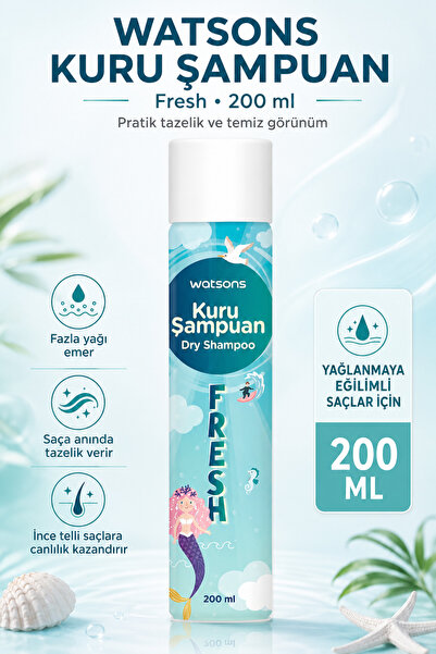 Watsons Kuru Şampuan Fresh 200 ml - Yağ Emici Hacim Veren Ferah Etkili Pratik...
