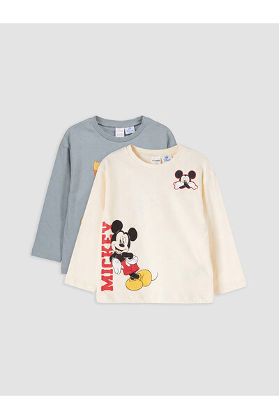 LC Waikiki Two Mt Shop Quality Lcw Baby Beige Mickey Mouse and Winnie the Poo...