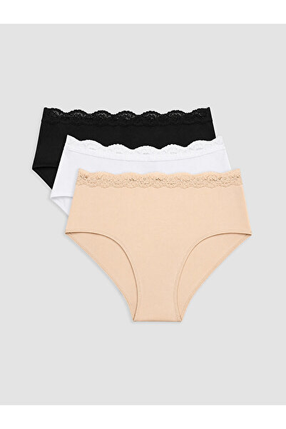 LC Waikiki Lcw Dream Pink Lace Detailed Hipster Panties 3-Pack