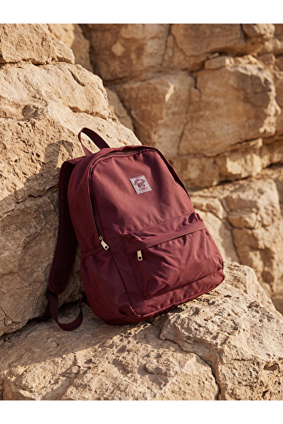 LC Waikiki Lcw Accessories Burgundy Nyc Embroidered Women's Backpack