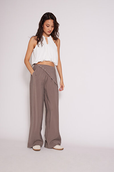Nisan Fularli Draped Pants Mink
