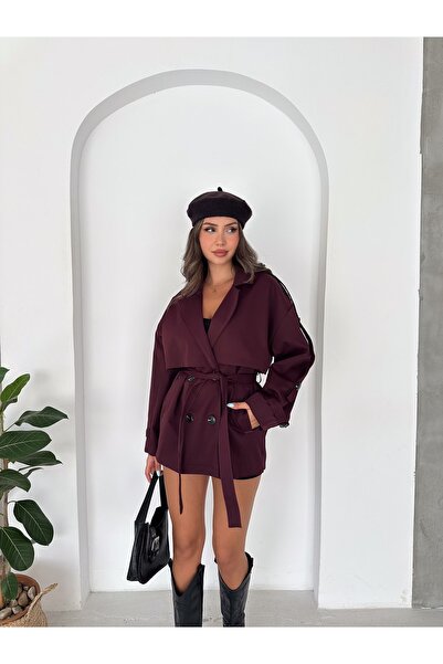 Ekim Store Windbreaker Detailed Belted Araboy Trench Coat
