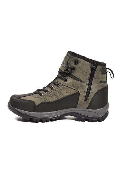 AYK'S Khaki Lace-Up Zippered Cold-Resistant Non-Slip Unisex Outdoor Trekking ...