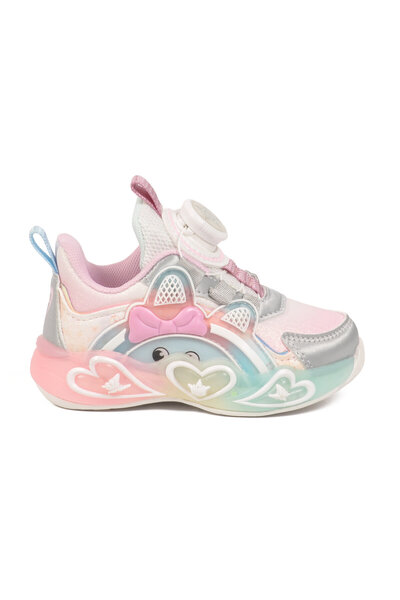Marco Kids Pantofi sport pentru bebeluși cu model, cu șireturi, argintii, 26Y...