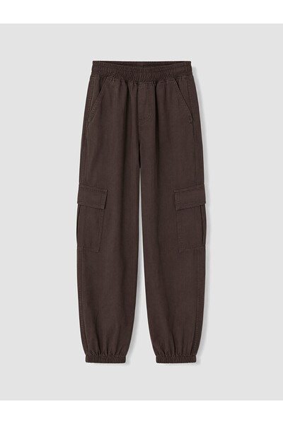 LC Waikiki Lcw Kids Brown Girls Gabardine Cargo Pants