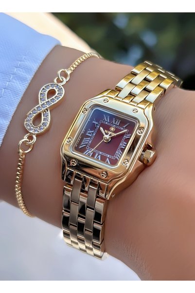 Homies Minimal -Original-Women's Wristwatch - Gold Color - Adjustable Steel Band - Bracelet Included as a Gift