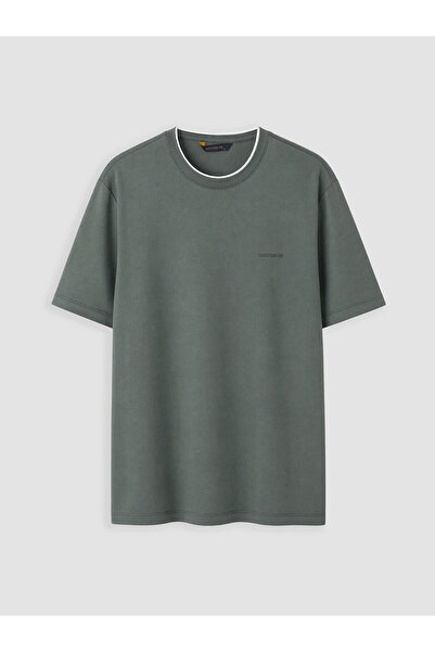 LC Waikiki Southblue Khaki Crew Neck Men's T-Shirt