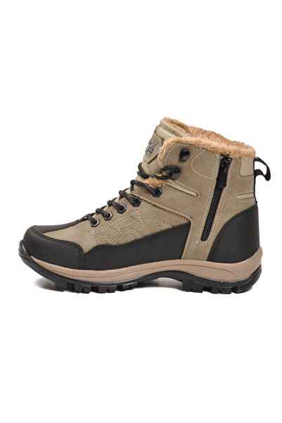 AYK'S Beige Lace-Up Zippered Cold-Resistant Non-Slip Unisex Outdoor Trekking ...