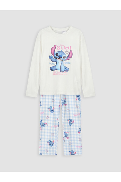LC Waikiki LCW Kids Ecru Stitch Pidžama Set za Devojčice