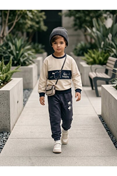 LittlePoffy Children Oversized Printed Bottom Top Baby Kids Tracksuit Set