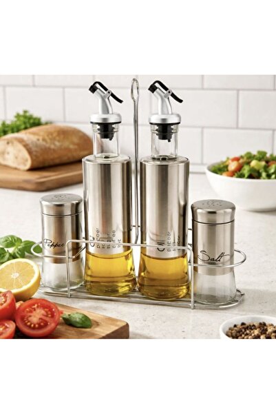Generic Brand Σετ ελαιοδοχείων 5 τεμαχίων, γυάλινα δοχεία για λάδι, ξύδι, αλά...