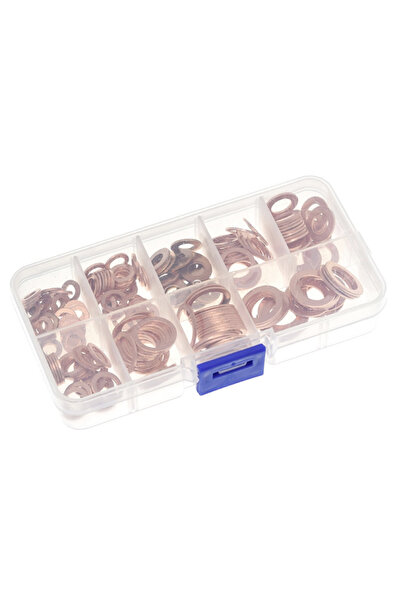 OEM Set de 200 de șaibe de etanșare din cupru M5-M14 cu cutie organizatoare c...