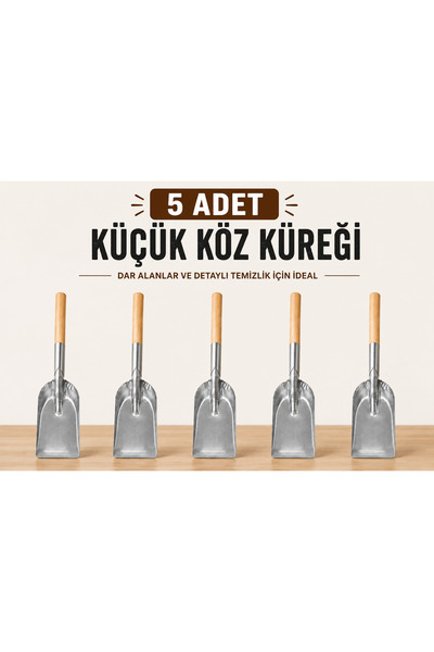 Genel Markalar H. 5’li Küçük Köz Küreği Seti – Metal Gövde, Ahşap Sap