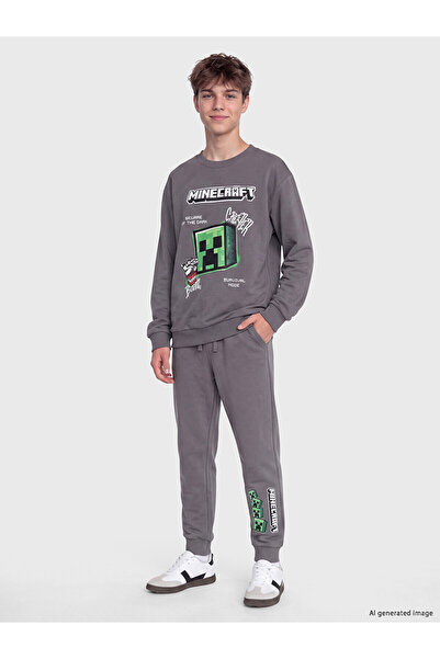 LC Waikiki Lcw Kids Grey Printed Boys Jogger Sweatpants
