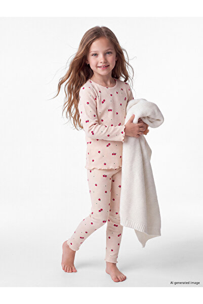LC Waikiki Lcw Kids Pink Crew Neck Girls Pajamas Set