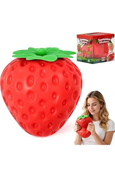GIA'S WORLD Jucarie antistres Squeeze Strawberry, extra mare (=13 cm), squish...