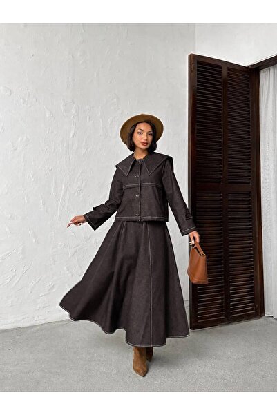 MOT Large Collar Skirt Suit