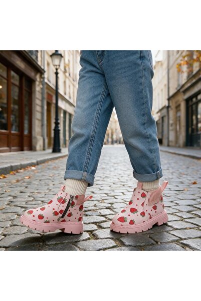OEM Casual boots for girls, made of eco- Leather and textile, moisture-resist...