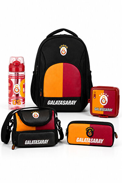 Galatasaray Lisanslı Parçalı Renk Tasarımlı 5'li Okul Seti - Okul Çantası, Be...