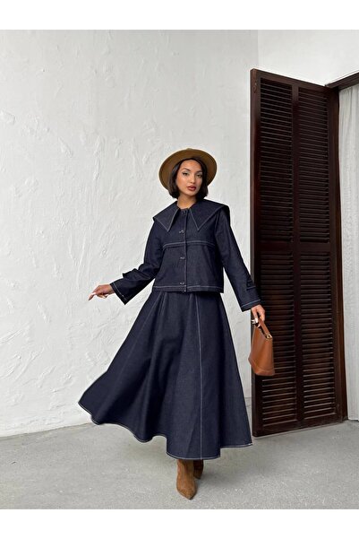 MOT Large Collar Skirt Suit