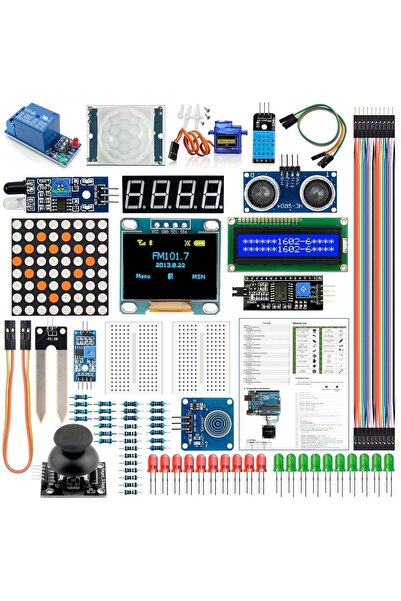 Arduino Clone Set de 18 module și senzori compatibil cu Arduino Uno R3, OLED ...