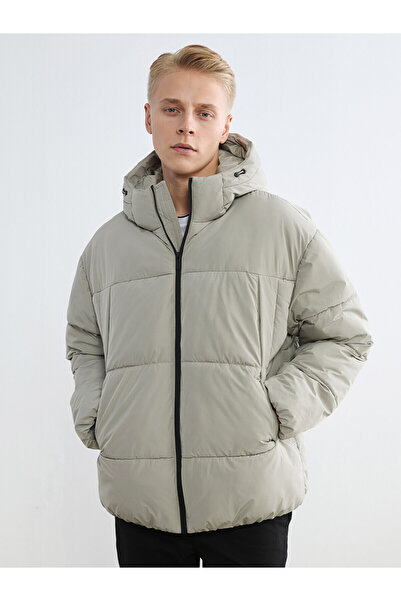 LC Waikiki Lcw Vision Beige Comfortable Fit Hooded Men's Puffer Jacket