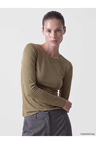 LC Waikiki Lcw Everyday Khaki Crew Neck Soft Touch Women's T-Shirt