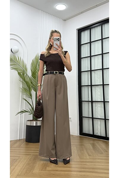 R-Style Polyviscon Belted Trousers