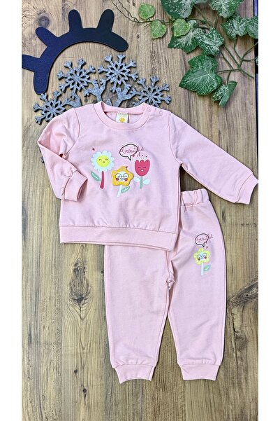 CemBebe Baby Girl Long Sleeve Spring Floral Patterned Set