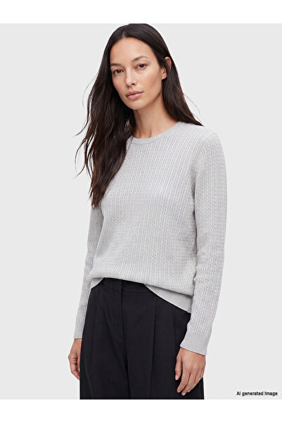 LC Waikiki Lcw Everyday Gray Crew Neck Women's Knitwear Sweater