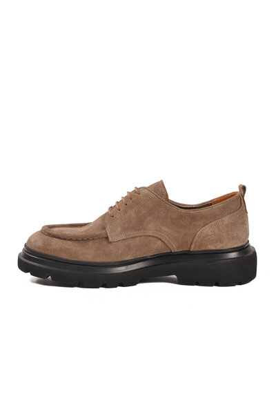 Freefoot Mink Nubuck Genuine Leather Lace-Up Thick Sole Men's Casual Shoes 54083