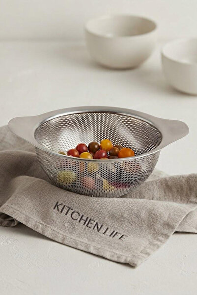 NESS HOME Gastro Stainless Steel 23 cm Strainer with Handle Vegetable Fruit F...