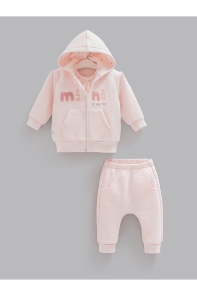 Caramell 3-18 AY ARASI MİNİ STYLE ÜÇLÜ TAKIM - PEMBE