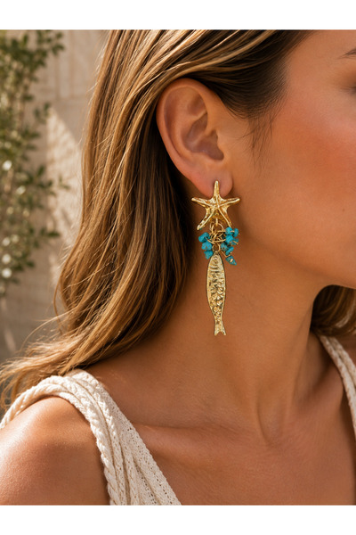 Yaseminli Butik Star Detailed Charm Earrings