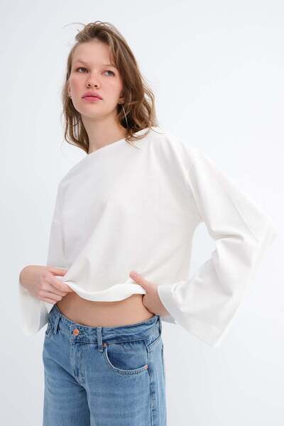 Addax Kayık Neck Long Sleeve Basic T-Shirt B06046