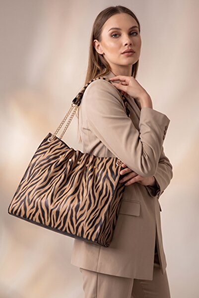 LuviShoes Draven Black and Yellow Patterned Women's Shoulder Bag
