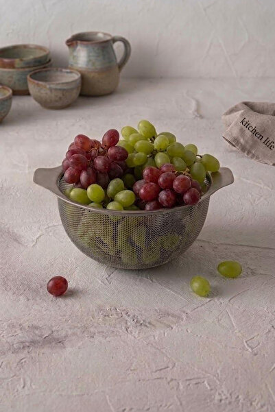 NESS HOME Gastro Stainless Steel 27 cm Strainer with Handle Vegetable Fruit F...